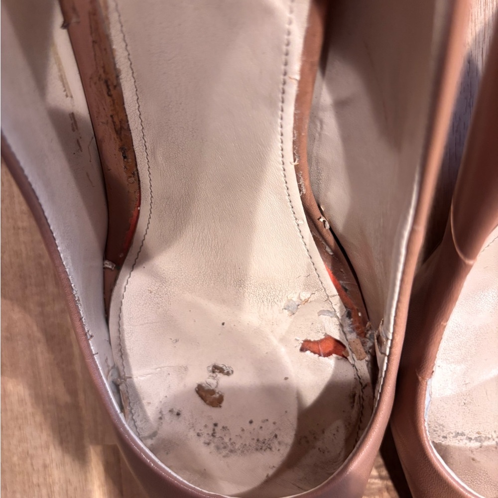 Nine West Ezra Pointy Toe Pumps Light Brown Leather SZ 9.5:Classic vintage look! - Picture 9 of 15
